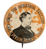 EXCEEDINGLY RARE CIRCA 1914 SOCIALIST PARTY BUTTON FOR “CARL E. PERSON DEFENSE LEAGUE.”