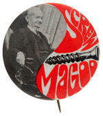 JUDGE OF THE CHICAGO CONSPIRACY TRIAL "SCREW MAGOO" BUTTON.
