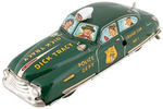"DICK TRACY SIREN SQUAD CAR WITH ELECTRIC FLASHING LIGHT" MARX WIND-UP IN COLOR VARIETY BOX.