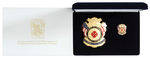 OBAMA 2009 “FIRE & EMS DEPARTMENT” SERIALLY NUMBERED  OFFICIAL INAUGURAL BADGE AND PIN.