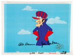 HANNA-BARBERA SIGNED DICK DASTARDLY & MUTTLEY ANIMATION CEL PAIR.