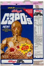 KELLOGG'S C-3PO'S" CEREAL STANDEE DISPLAY AND BOX FLAT TRIO.