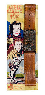 ANNIE OAKLEY BELT ON CARD/CEREAL BOX.
