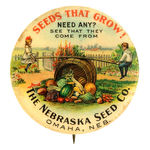 “THE NEBRASKA SEED CO.” CHOICE COLOR CLASSIC EARLY BUTTON.