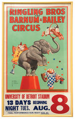 “RINGLING BROS. AND BARNUM &BAILEY CIRCUS” POSTER WITH LAWSON WOOD ART FRAMED.