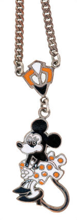 MINNIE MOUSE RARE BOXED NECKLACE BY COHN & ROSENBERGER 1932.