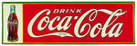 “DRINK COCA-COLA” LARGE EMBOSSED TIN SIGN.