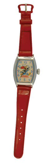 "WOODY WOODPECKER WRIST WATCH" BY INGRAHAM BOXED WITH TAG.