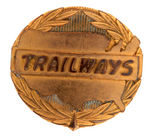 "TRAILWAYS" FOUR DRIVER METAL BADGES PLUS METAL INSIGNIA.