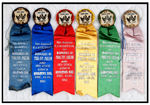LOCAL FAIR AWARD BUTTONS AND RIBBONS LARGE COLLECTION FROM EARLY 1900s.