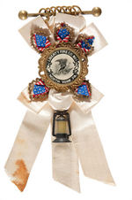"LIBERTY FIRE CO. NO. 1" OUTSTANDING RIBBON BADGE WITH CELLULOID.