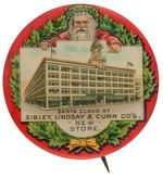 RARE AND EARLY SANTA BUTTON SHOWING ROCHESTER STORE.