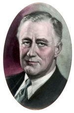 ROOSEVELT COLOR TINTED PORTRAIT OVAL MIRROR.