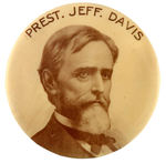 "PREST. JEFF DAVIS" LARGE EARLY SEPIA FROM HAKE COLLECTION & CPB.