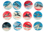 JET AIRPLANES COMPLETE SET FROM HAKE COLLECTION AND AS LISTED IN HAKE'S BUTTONS IN SETS.
