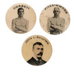 THREE FAMOUS BOXERS FROM 1896 ATHELETES SET BY WHITEHEAD & HOAG.
