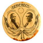 CUBAN REAL PHOTO BUTTON FOR BOXING CHAMPION “KID CHOCOLATE” AND HIS MANAGER.