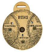 GAME SCORER WATCH FOB WITH CELLULOID SHOWING “MORRIS” AND READING “THE FT. WORTH RECORD.”