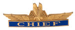 AMERICAN AIRLINES "CHIEF" ENAMEL AND BRASS BADGE CIRCA LATE 1930s.