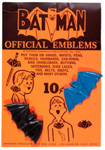 "BATMAN OFFICIAL EMBLEMS" WITH CARD.