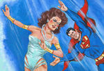 SUPERMAN ORIGINAL WAYNE BORING SPECIALTY ART PAIR.