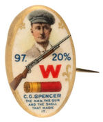 WINCHESTER RARE GUN POWDER BUTTON SHOWING CHAMPION TRAP SHOOTER FROM CPB.