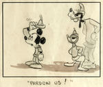 MICKEY AND THE BEANSTALK STORYBOARD ORIGINAL ART PAIR FEATURING MICKEY MOUSE, DONALD DUCK & GOOFY.