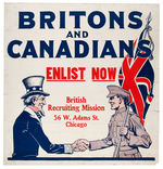 WORLD WAR I CANADIAN/BRITISH RECRUITMENT POSTER.