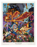ALEX SCHOMBURG "ALL WINNERS" LIMITED EDITION PRINT WITH CAPTAIN AMERICA, HUMAN TORCH & SUB-MARINER.