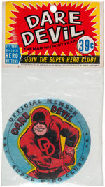 CAPTAIN AMERICA & DAREDEVIL "OFFICIAL MEMBER SUPER HERO CLUB" BUTTON PAIR.