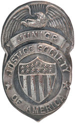"THE JUNIOR JUSTICE SOCIETY OF AMERICA" COMPLETE 1948 CLUB KIT WITH BADGE.