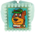 HUCKLEBERRY HOUND AND FRIENDS 3 RARE FLASHER RINGS FROM KELLOGG'S 1960s AND OVERSTREET COLLECTION.