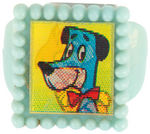 HUCKLEBERRY HOUND AND FRIENDS 3 RARE FLASHER RINGS FROM KELLOGG'S 1960s AND OVERSTREET COLLECTION.