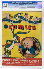 "LOONEY TUNES" AND "MERRIE MELODIES" COMICS #1 1941 CGC 5.5 FINE-.