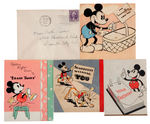 MICKEY MOUSE LOT OF FIVE VINTAGE BIRTHDAY CARDS.