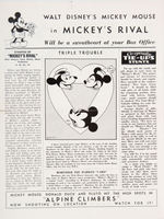“MICKEY MOUSE IN MICKEY’S RIVAL” MOVIE EXHIBITOR PUBLICITY FOLDER.