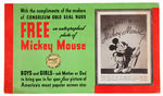 "MICKEY MOUSE CONGOLEUM RUGS" STORE DISPLAY FOR PREMIUM PICTURE.