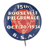 "15TH ROOSEVELT PILGRIMAGE" 1934 LITHO.