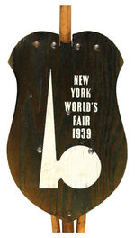 NEW YORK WORLD'S FAIR 1939 CANE SEAT VARIETY PAIRWITH DECAL VARIATION & SHIELD-SHAPED SEAT.