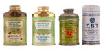 MINIATURE TALCUM TIN LOT WITH COLGATE AND OTHERS.