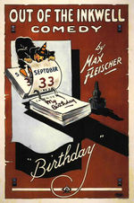 "OUT OF THE INKWELL - BIRTHDAY" KOKO THE KLOWN CARTOON POSTER.
