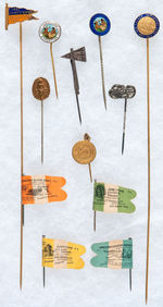JAMESTOWN EXPOSITION COLLECTION OF STICKPINS AND HAT PINS FROM THE IRA REED COLLECTION.