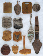 JAMESTOWN EXPOSITION THIRTEEN WATCH FOBS FROM THE IRA REED COLLECTION.