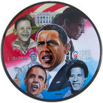 OBAMA 2009 INAUGURATION PAIR OF 6" LIMITED EDITION BUTTONS.
