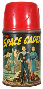 “TOM CORBETT SPACE CADET” METAL LUNCHBOX WITH THERMOS.