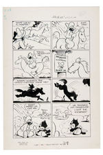 OTTO MESSMER “FELIX THE CAT” COWBOY THEME  COMIC BOOK PAGE ORIGINAL ART PAIR.