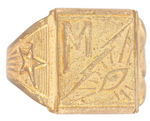 HIGH GRADE SUPERMAN SECRET CHAMBER RING WITH INITIAL “M” AND SUPERMAN INTERIOR IMAGE.