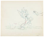 PINOCCHIO REACHING FOR GEPPETTO PRODUCTION DRAWING.