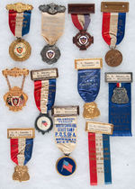 PATRIOTIC ORDER SONS OF AMERICA GROUP OF ELEVEN STATE AND CONVENTION BADGES.