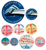 COLLECTION OF MONORAIL BUTTONS MOST FROM SEATTLE EXPO 1962.
